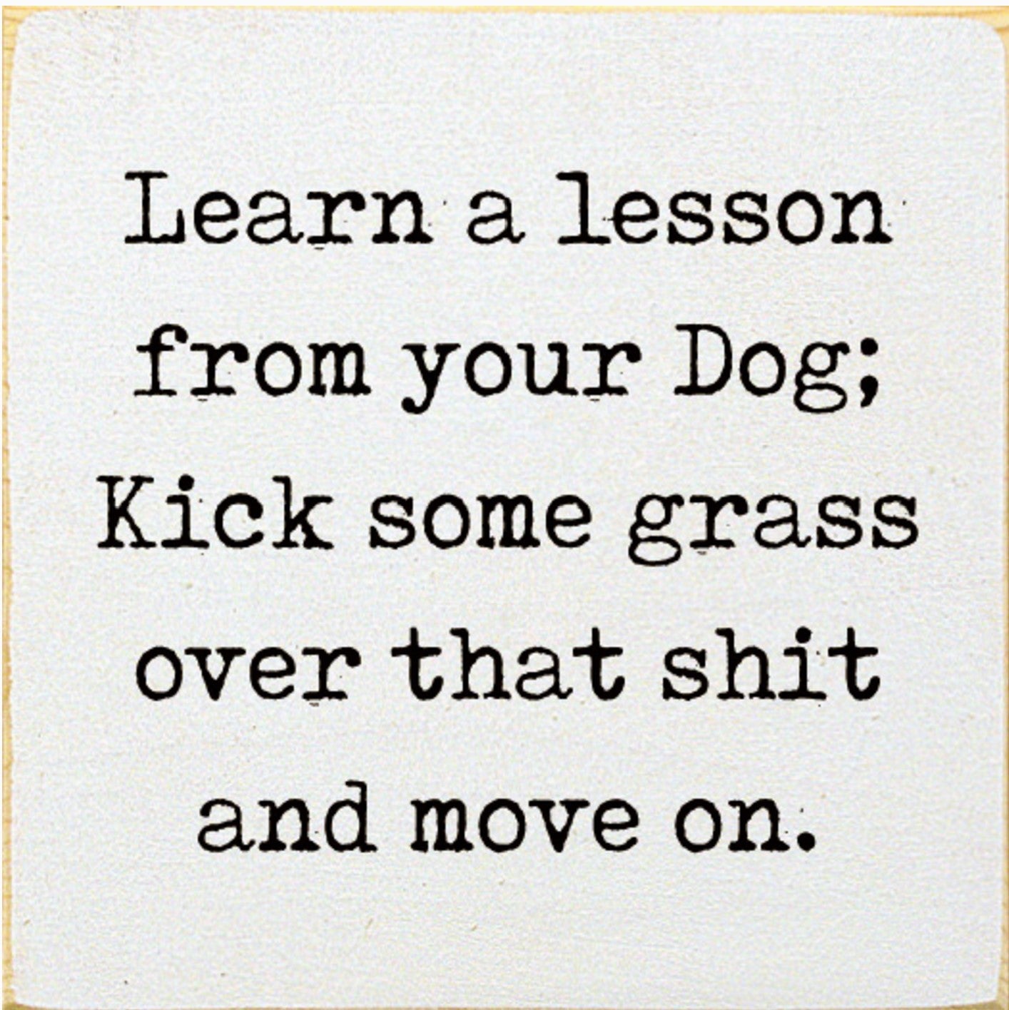 Learn a Lesson From Your Dog Sign -More Colors Available