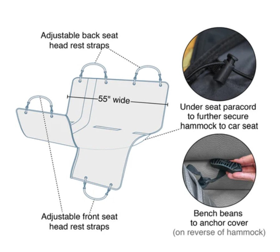 Kurgo Rover Hammock Charcoal