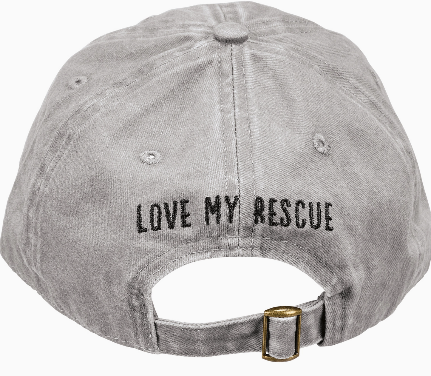 Gray cap with 'Love My Rescue' text