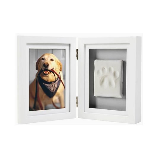 Memorial Photo Frame with Clay Impression Kit - White