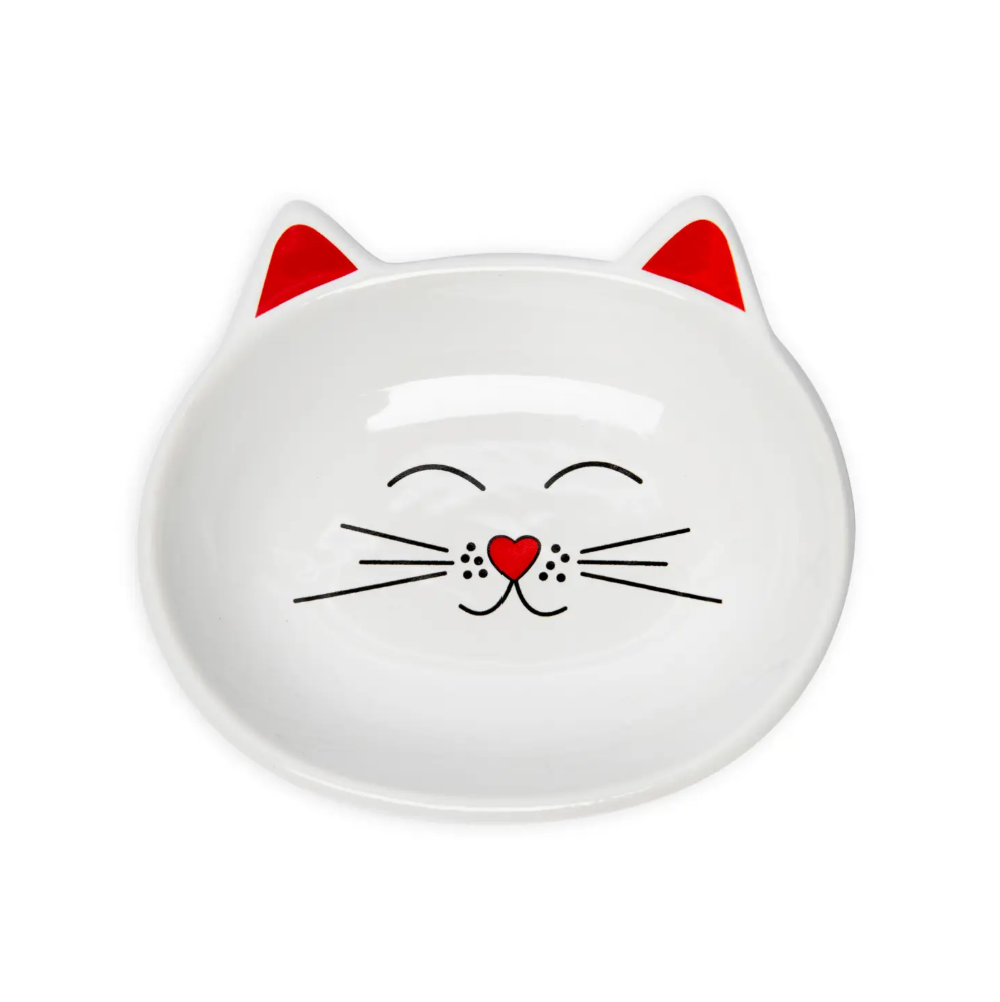 Oscar Cat Dish White