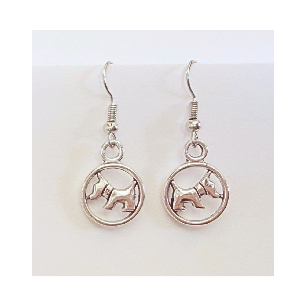 Fido's Dog in Circle Earrings