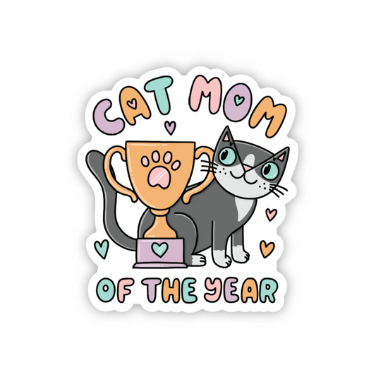 Cat Mom of the Year Sticker