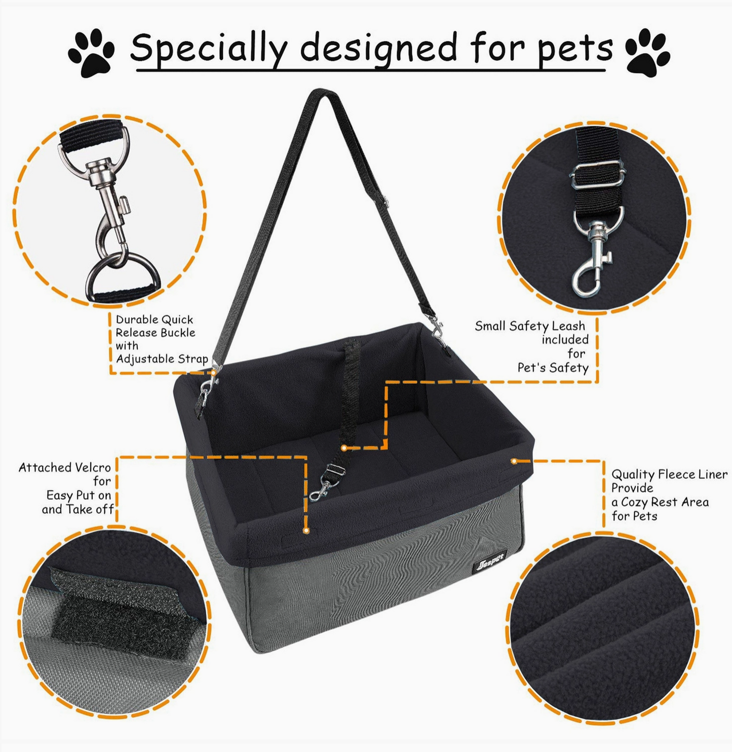 Goopaws Booster Car Seat Black