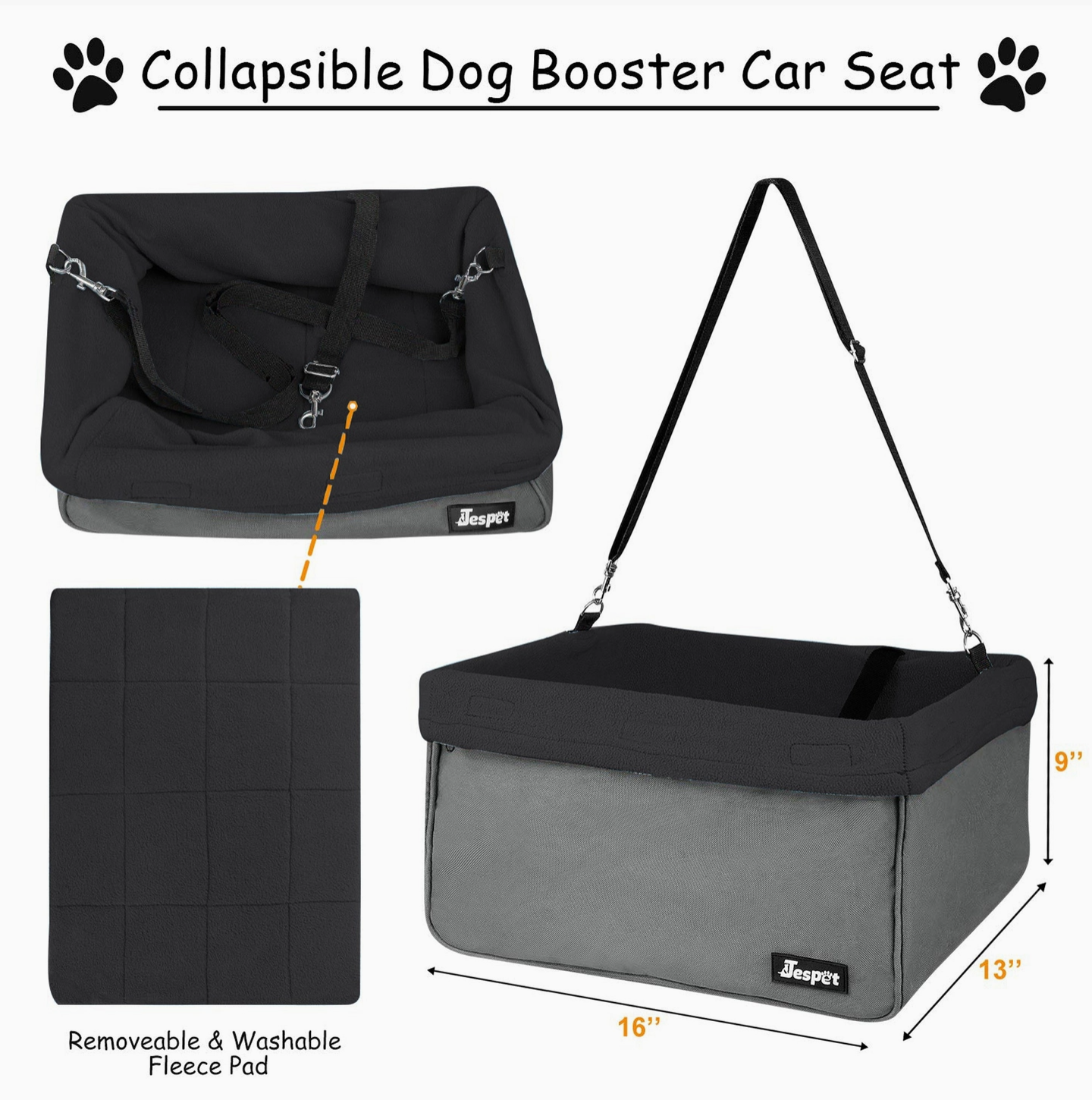 Goopaws Booster Car Seat Black