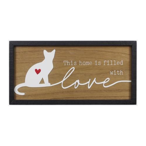 Filled with Love (cat w/heart) Sign