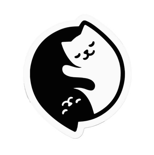 Ying & Yang Cat Sticker