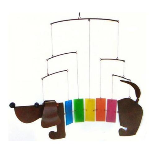 Rainbow Dach. - Metal with Sea Glass Wind Chime