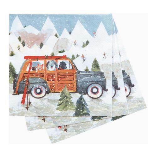 Dogs in Car Holiday Napkins