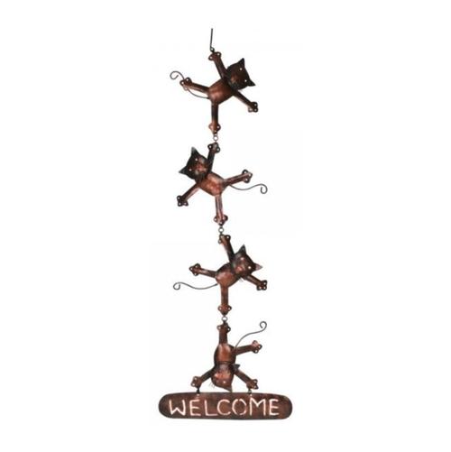 Copper Welcome Cat Sign