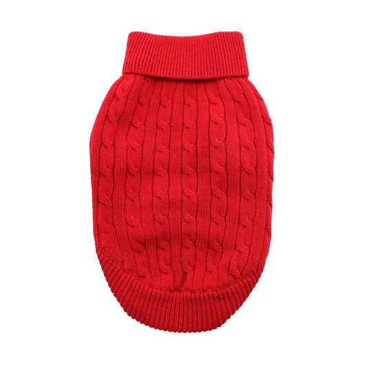 Doggie Design Cable Knit Sweater Red