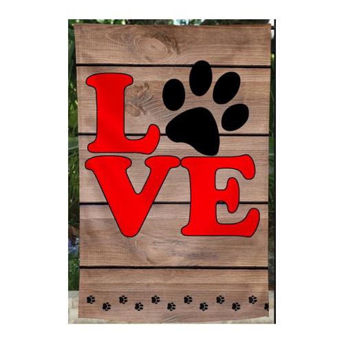 Love w/Paw Print Flag