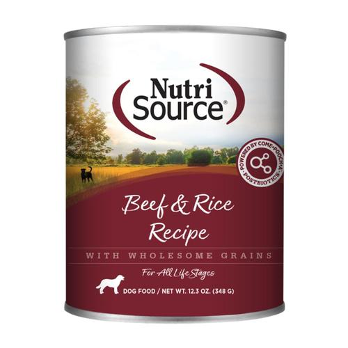 NutriSource Beef/Rice Can 12.3oz