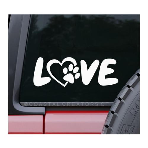 Love Heart w/Paw Decal