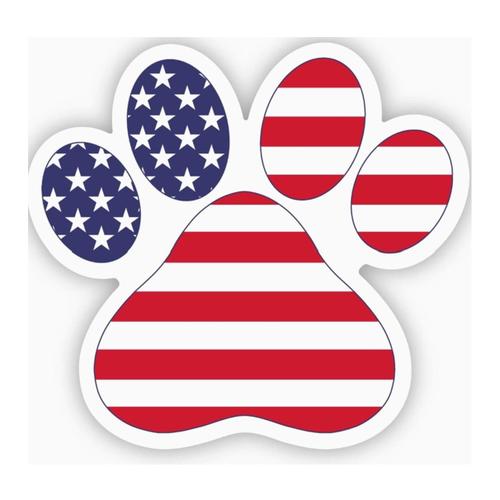 Paw Print w/American Flag Sticker