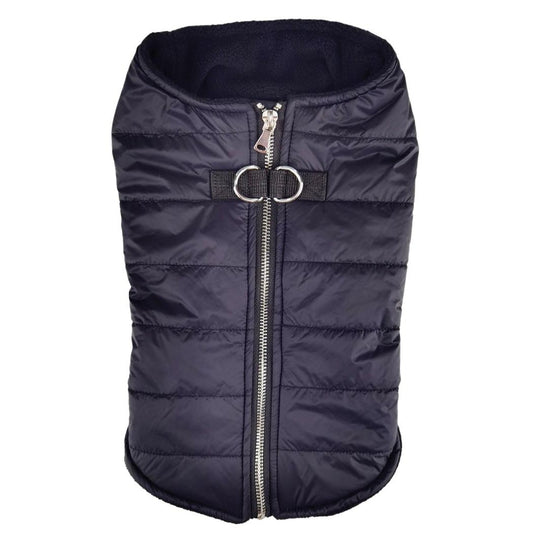Doggie Design Zip-Up Puffer Black
