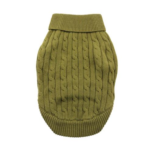 Doggie Design Cable Knit Sweater Herb Green